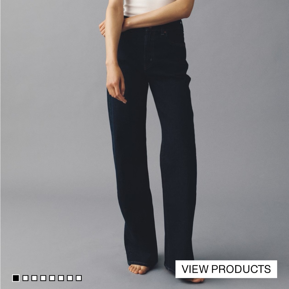 H&M BRAND NEW Harper Classic Dark Wash High waist Wide leg Women's Jeans